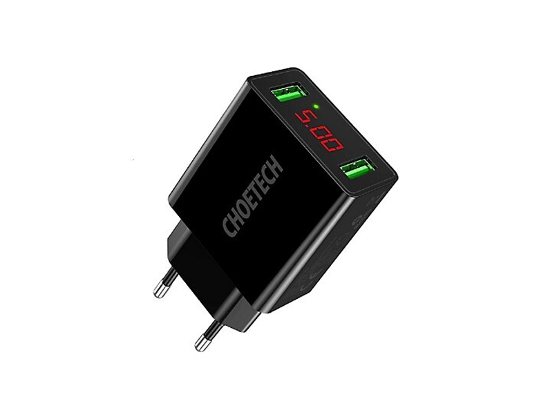 Choetech 2-Port USB Wall Charger with Digital Display(C0028)