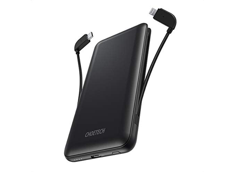 Choetech Power Bank 10,000mAh Built-in USB-C & Lightning Cables (B688)