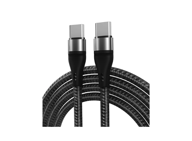HR Products- PD Type C - Cable - 3 AMP - Fast Charging - Nylon Braided Aluminium Alloy - Black