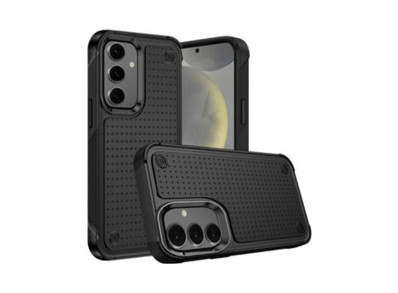 HR Cases - Samsung Galaxy s24 DOT Thick Beautiful Hybrid Case Cover - Black(QBDOTHY-s24-BKBK)