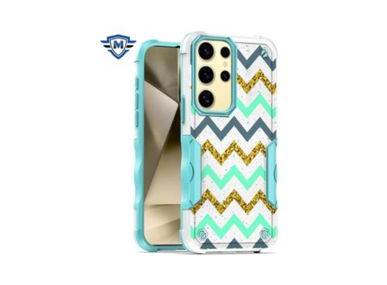 HR Cases -Samsung Galaxy s24 METKASE Premium Exquisite Design Hybrid in Slide-Out Package - Zigzag(MKEXQSDS-s24-Zig)