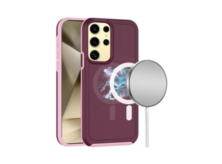 HR Cases -Samsung Galaxy s24 Ultra Magnetic Ring Circle Guard Fused Ultimate Hybrid Case - Burgundy(MGGUARD-s24UL-Bgdy)