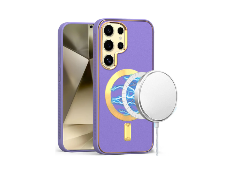 HR Cases -Samsung Galaxy s24 Ultra Ultimate Quality PU Leather Hybrid Case Cover - Dark Purple(MGULTM-s24UL-Prp)