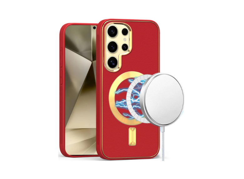 HR Cases -Samsung Galaxy s24 Ultra Ultimate Quality PU Leather Hybrid Case Cover - Red(MGULTM-s24UL-Red)